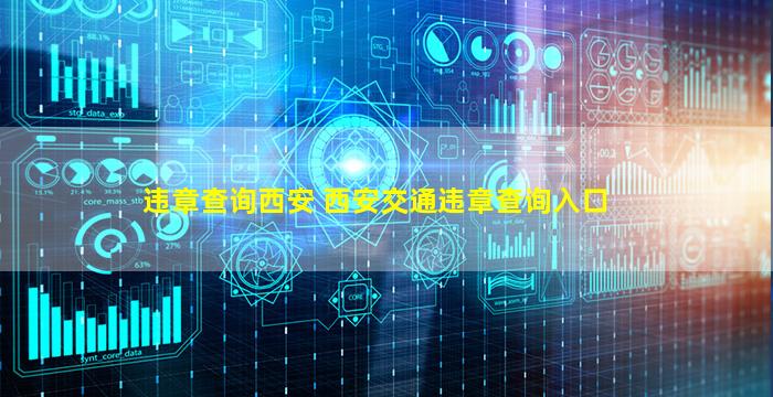 违章查询西安 西安交通违章查询入口